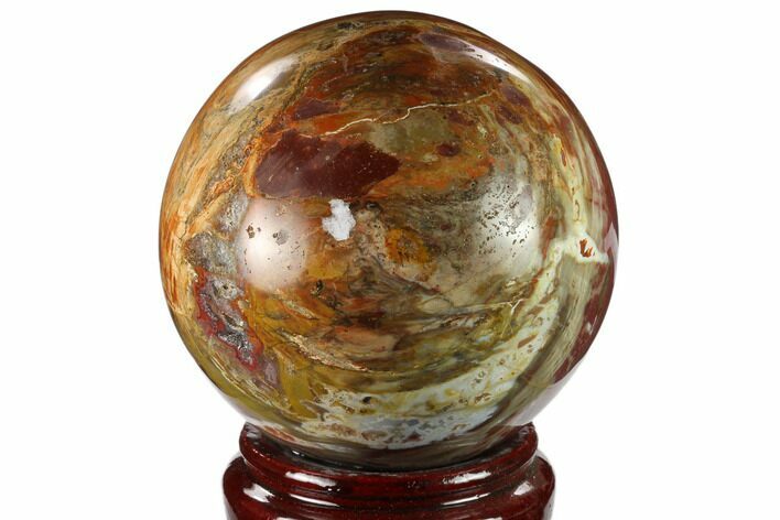 Colorful Petrified Wood Sphere - Madagascar #133829